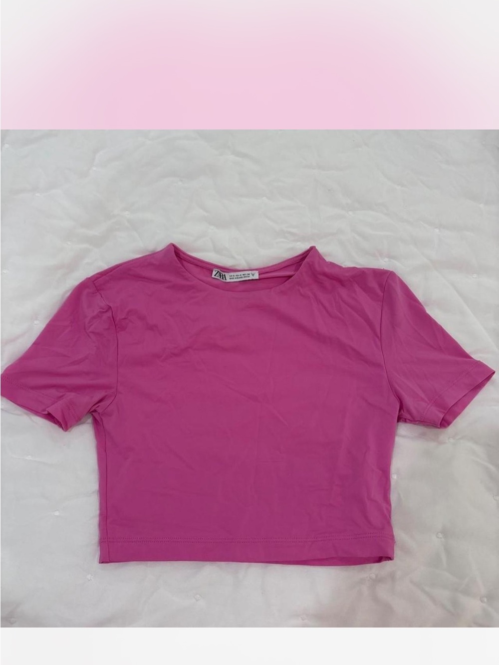 XS Zara Bright Magenta Cropped Tee
